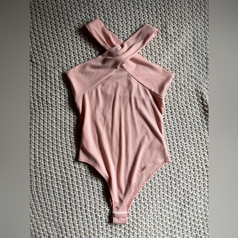 Pink Ribbed Bodysuit